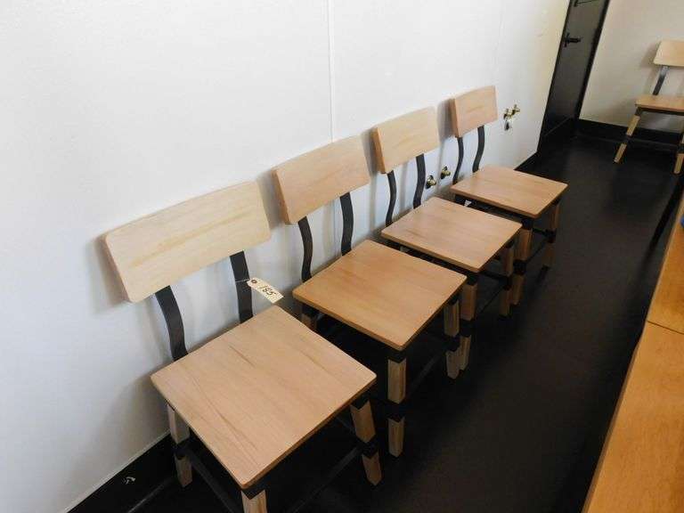 (4) Wood/Metal Dining Chairs w/Backrests image