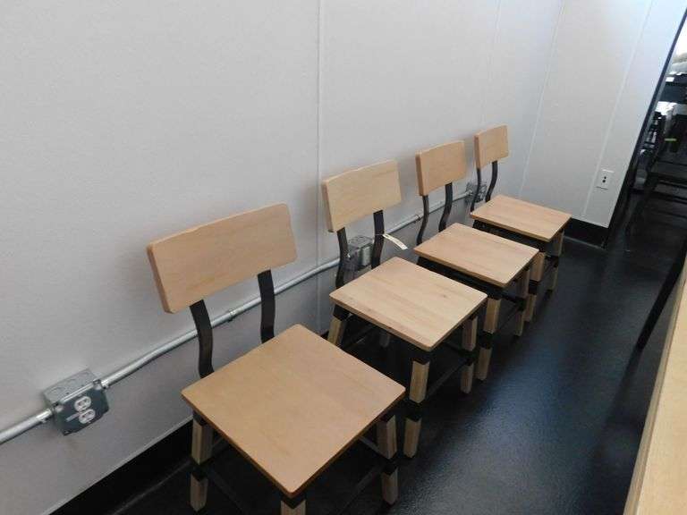 (4) Wood/Metal Dining Chairs w/Backrests image