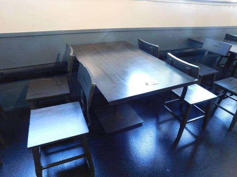30"x48" Wood Pedest Table w/4 Matching Dining Chairs w/Backrest image
