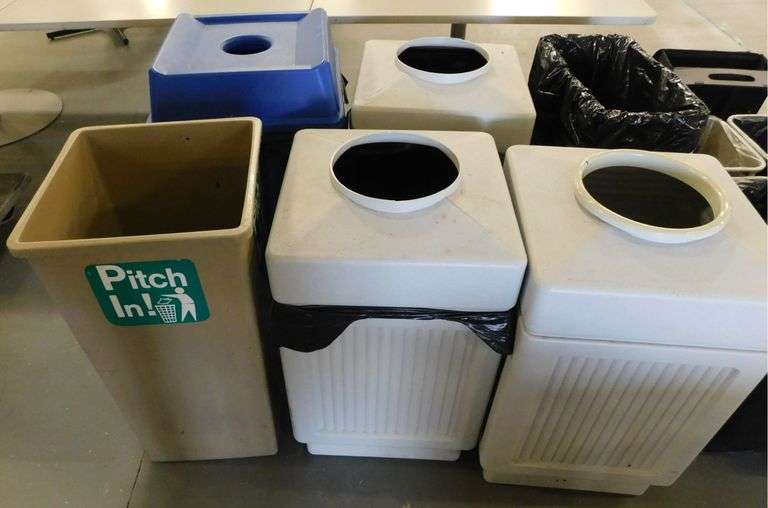 (6) Large Trash Cans