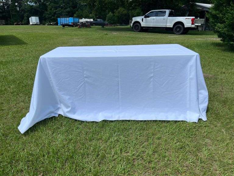 (16) 6' White Table Cloths (Hangers 1534-1541)