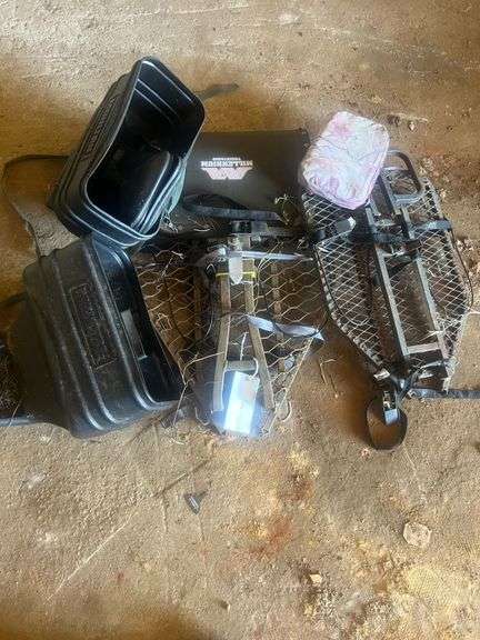 (2) Moultrie Deer Feeders, Hunting Buckets & (2) Deer Stands image