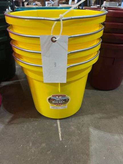 (4) Yellow Feed Buckets image