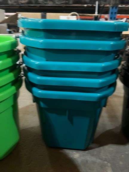 (5) Turquoise Feed Buckets image