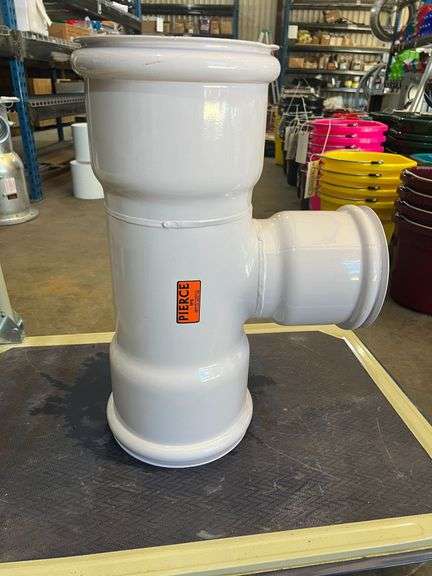 (1) Pierce Fittings Tee Fitting 8" to 8" Inline with Rubber Gaskets with 6" Tee with Rubber Gasket image