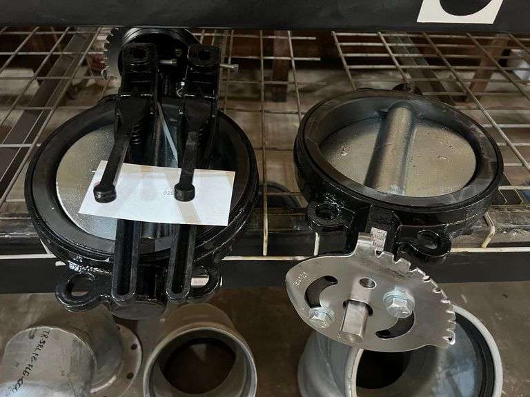 (2) Matco-Norca Inc. 8" Butterfly Valve-Model B5- 200 PSI Pressure with 2 Handles for 8" Valve image