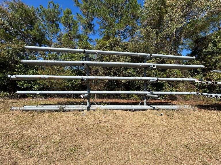 Metal Irrigation Pipe Rack with Contents - Pipe 36 1/2' Long, & 7.5" Pipe image
