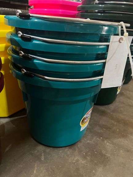 (4) Turquoise Feed Buckets image