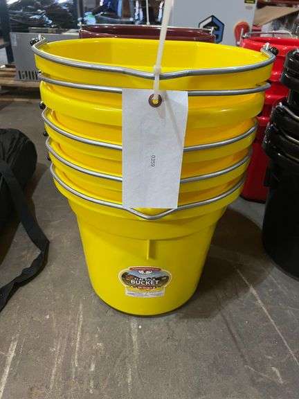 (5) Yellow Feed Buckets image