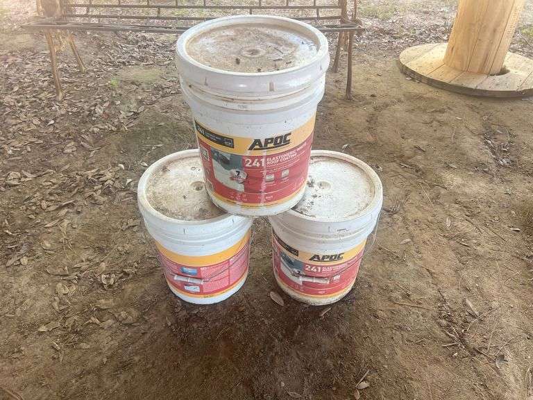 (3) Buckets of 241 Elastomeric White Roof Coating image