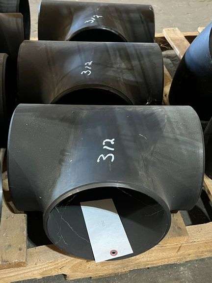 (3) Metal Weld-On Tee Fittings, Inline 8"x8", 8" Tee image