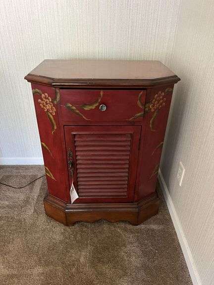 Reia, 1 Door, 1 Drawer, Ancient Painted Cabinet, 25" x 32" x 15.5"