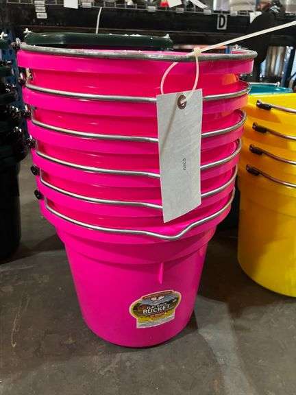 (6) Pink Feed Buckets image