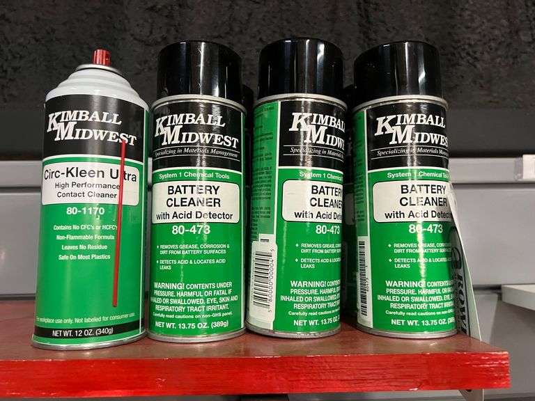 (9) Kimball Midwest Battery Cleaner & (1) Kimball Midwest Contact Cleaner image