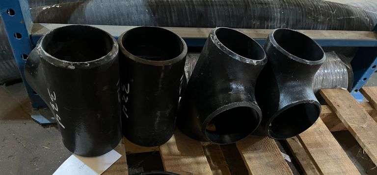 (4) Weld-On Tee Fittings, Inline 4"x4", 4" Tee image