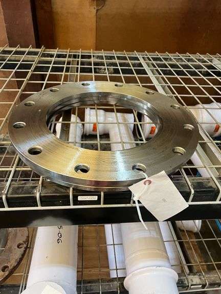 (4) Metal Flanges - 1/2" Thick, 19" Outside Diameter, 12 1/8" Inside Diameter, 17" Pitch Circle Diameter with 12 Holes, & 1" Bolt Hole Size image