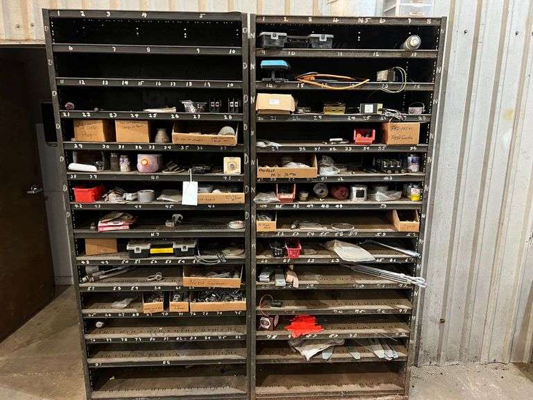 (2) Metal Shelves & Contents - 37" Long x 84" Tall x 12" Deep image