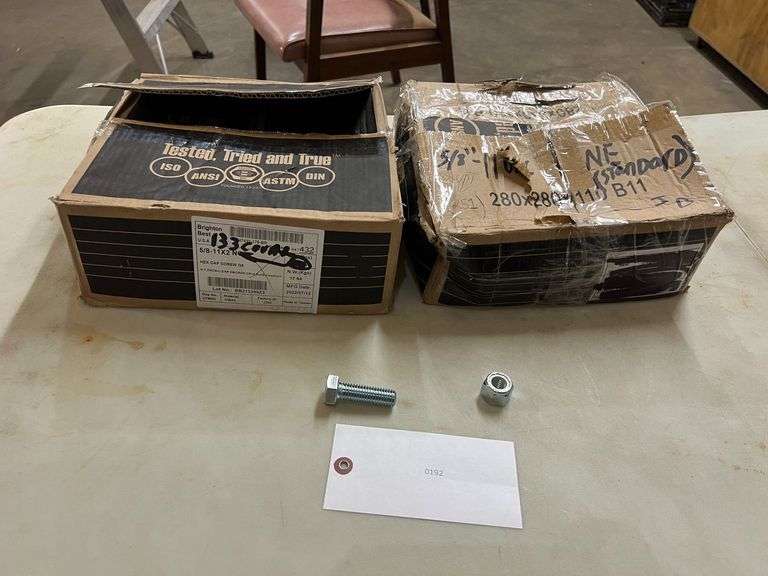 5/8"-11"X 2" Hex Head Bolts Grade 5-Zink, 5/8" Lock Nut Hex Head Grade 5 image