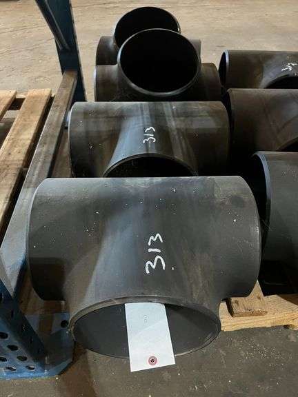 (4) Metal Weld-On Tee Fittings, Inline 8"x8", 8" Tee image