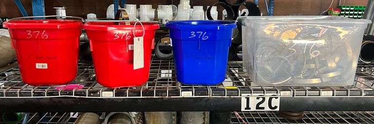 Assortment of Boot Clamps - 5", 8", 10", Buckets & Containers Included image