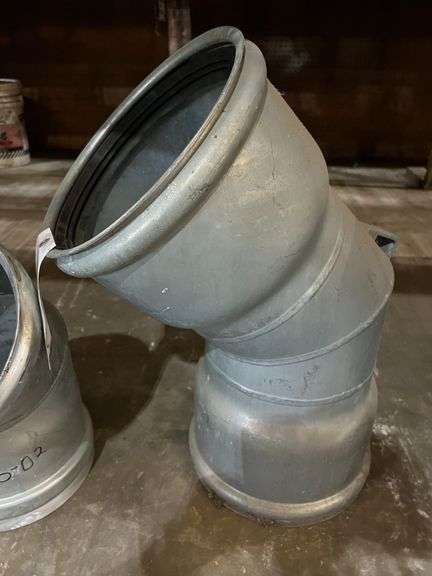 (1) 10" Pierce Fittings 45° Metal Galvanized Elbow with Rubber Seals image