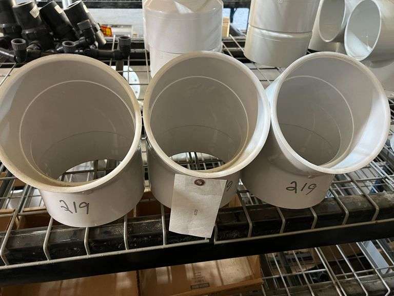 (3) 45° 6"  PVC Elbows image