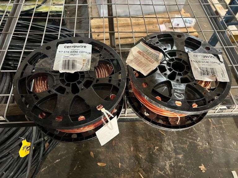 (1) Spool #6 Solid Bare Copper Wire & (1) Spool #4/7 STR Bare Copper Wire image