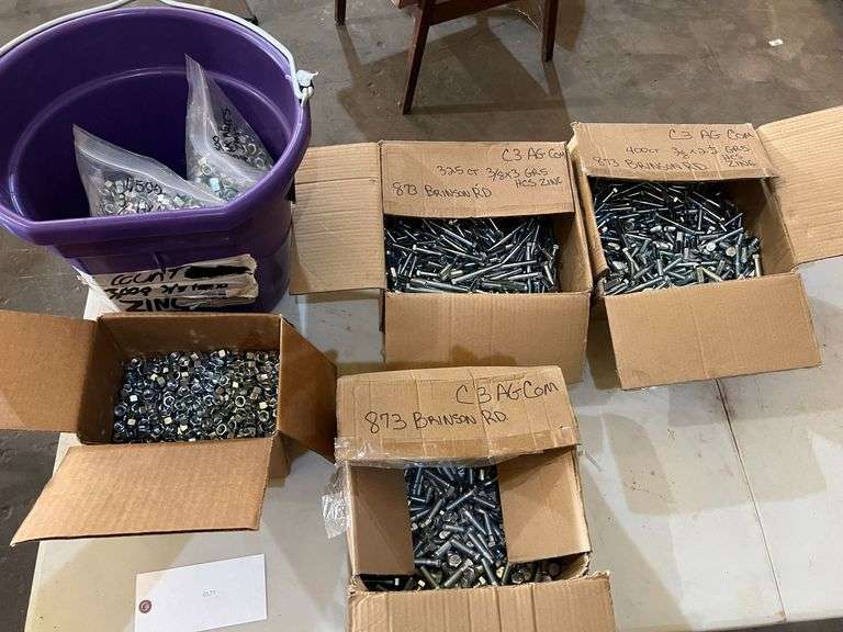 3/8" Hex Head Nuts Zink, 3/8" Hex Head Bolts (3", 2 1/2", 1 1/2" Zink) Plus Bucket image