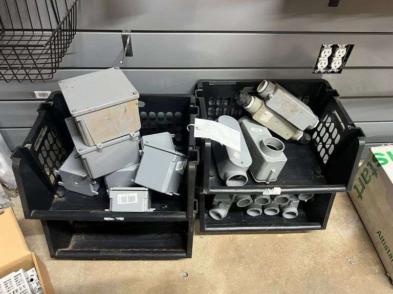 (4) 4"x4"x2" PVC Junction Boxes, (1) 4"x4"x4" PVC Junction Box, & Various Other Boxes image