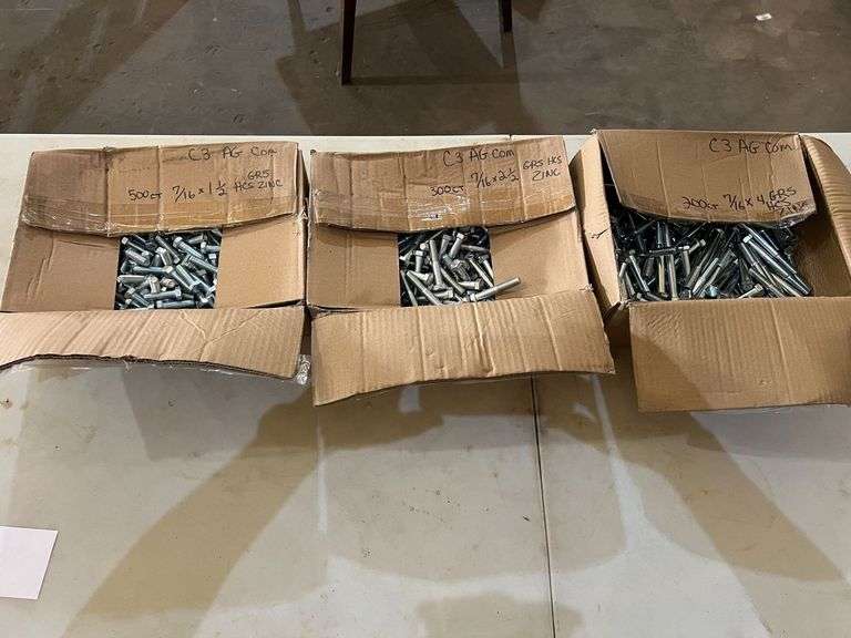 7/16"X1 1/2" Hex Head Bolts-Zink, 7/16"X2 1/2" Hex Head Bolts-Zink, 7/16"X4" Hex Head Bolts-Zink image