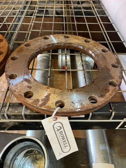 (2) Metal Flanges - 1/2" Thick, 16" Outside Diameter,  10" Inside Diameter with 14" Pitch Circle Diameter with 12 Holes, & 1" Bolt Hole Size image