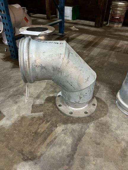(1) 8" Galvanized Metal 45°/90° Elbow with Rubber Seal and Bolt Flange image