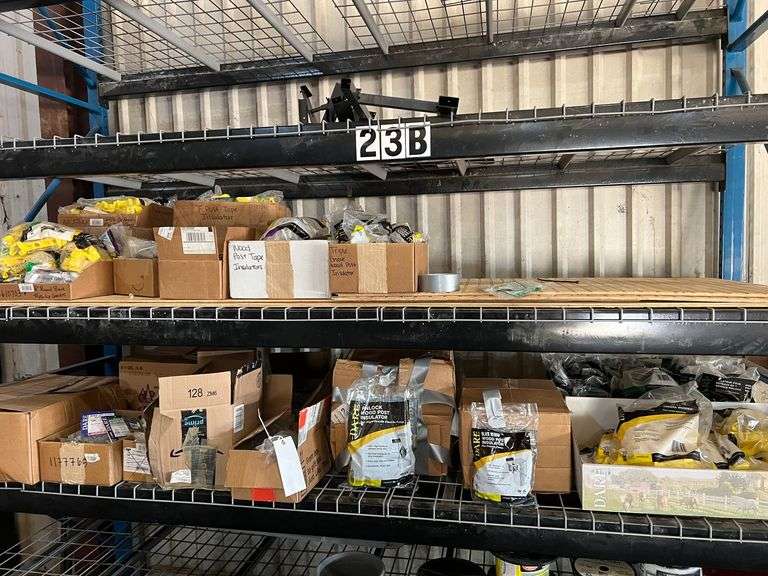 Assortment of Fence Supplies-Insulators, Wood Post Insulators, Tension Springs, Wire Tighteners with Ratches, Ground Clamps, Wire Splicing Sleeves, Tripple Groove Wood Post Insulators, T-Post Tape Insulators image