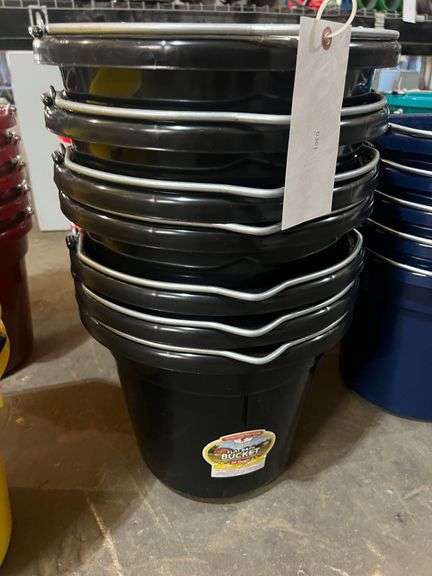 (7) Black Feed Buckets image