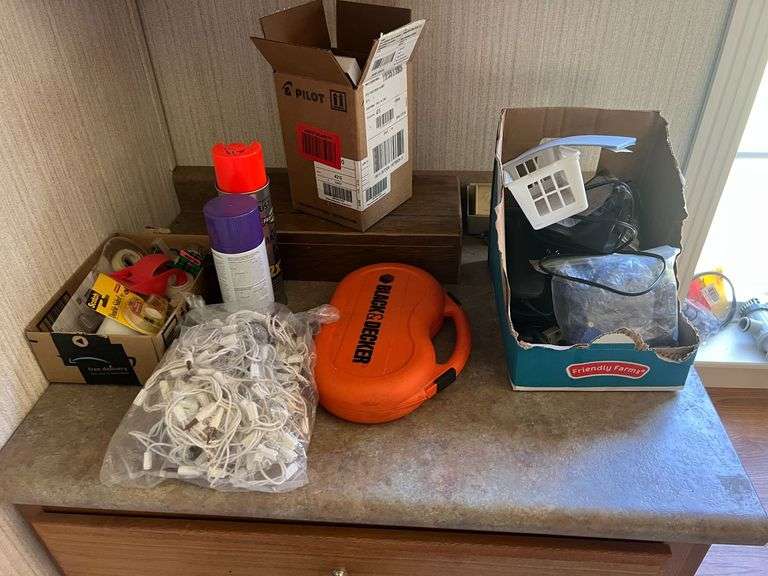 Contents of Cabinet & Counter, Cordless Phones, Light Bulbs, Door Locks etc.