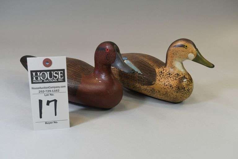 Cinnamon Teal pair by Clarence "Titbird" Bauer, Havre de Grace, MD