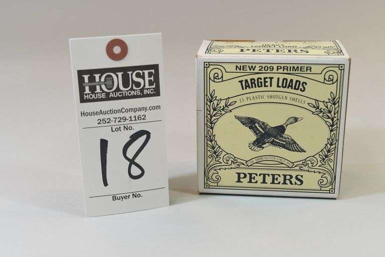 Peters New 209 Primer Target Loads shotgun shell box, empty