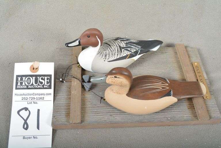 Pair of miniature Pintails, in hanging style, by Joseph B. Lee, dated July 2005, signed by the maker image