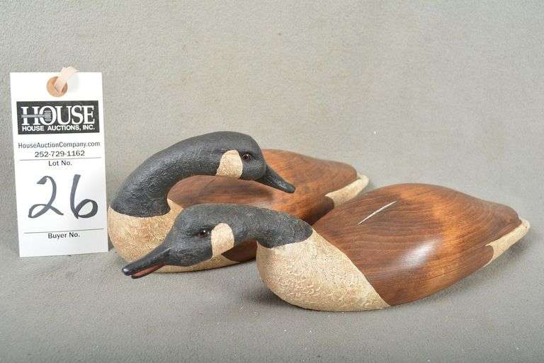 Two miniature Canada Goose by Frank Stirpe, dated 1-15-2004