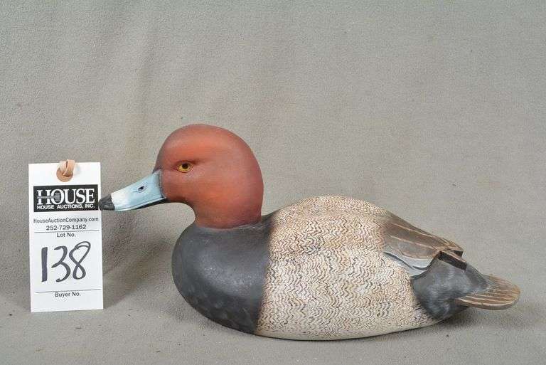 Redhead drake by  E&A Holcomb, dated 1998, signed by maker image