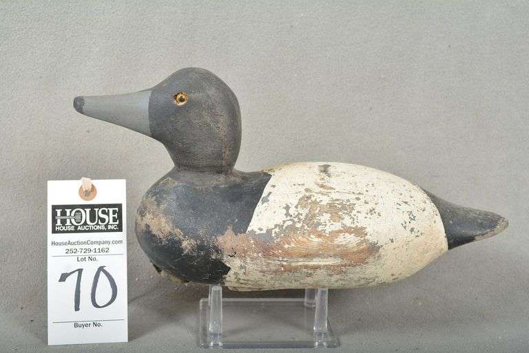 Scaup drake by Mason Decoy Factory, re-headed with Ocracoke rigging, possibly from Lionel Mason hunting rig image