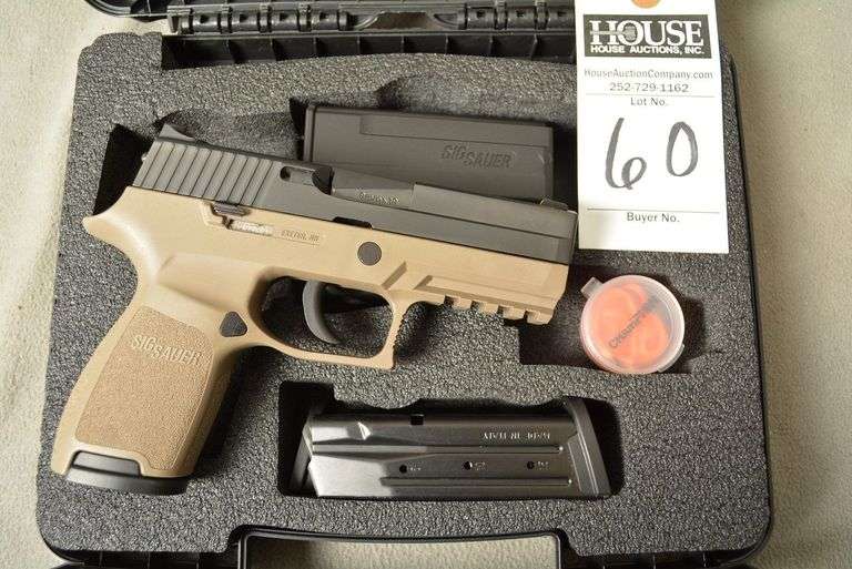 SIG SAUER Model P250 Handgun, cal. .9 mm Semi-Auto, 4" barrel, 3 magazines, night sights, in Original Factory Case with holster, mint condition, Ser #57C027401 image