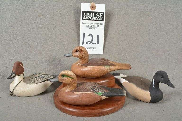 Four miniature decoys by Joseph B. Lee, all signed by the maker image