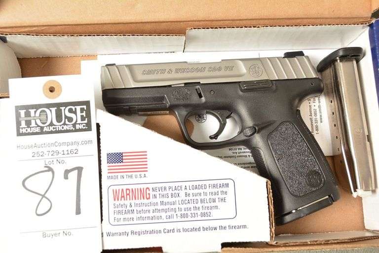 SMITH & WESSON Model SD9VE Handgun, cal. .9 mm Semi-Auto, 4" barrel, 2 magazines, New with documents in Original Factory Box, Ser #FCY7802 image