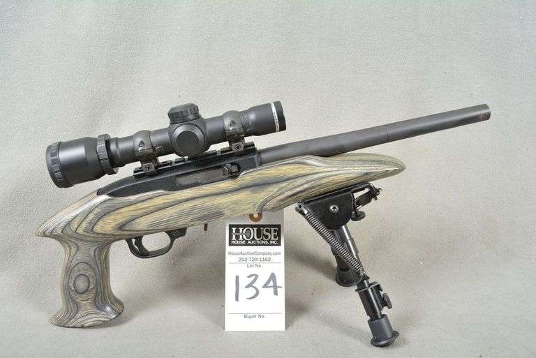 RUGER Model 22 CHARGER Handgun, cal. .22 LR Semi-Auto, 10" barrel with SMITH& WESSON Scope with bipod, mint condition, Ser #490-05945 image