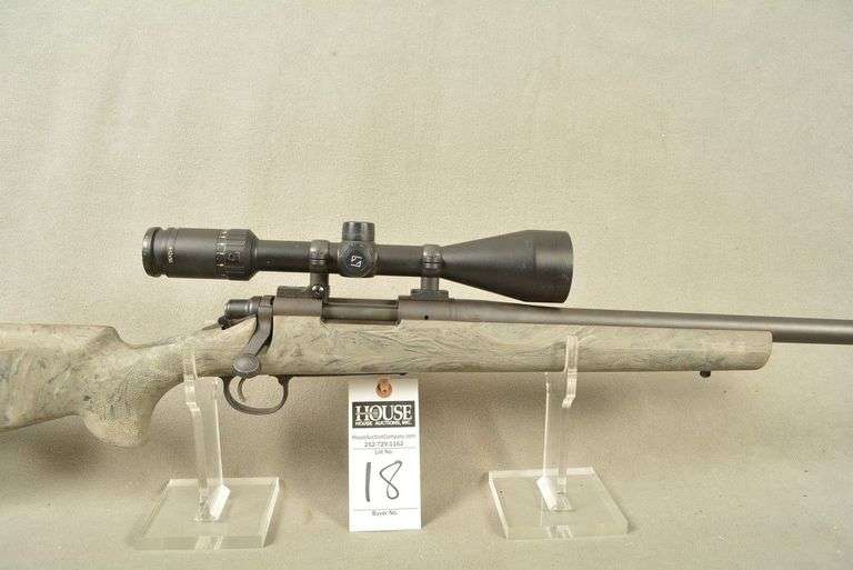 REMINGTON Model 700 Rifle, cal. .308 Bolt Action with HOGUE composite stock, ZEISS Scope 4-12x50, 16.5 " barrel threaded at end for suppressor, very good condition,  Ser #RR28819J image
