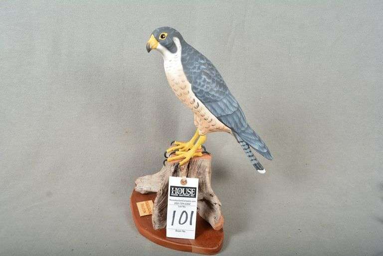 Peregrine Falcon on driftwood by Micael Adcock, dated 7-20-2015, signed by the maker, extraordinary carving and paint work image