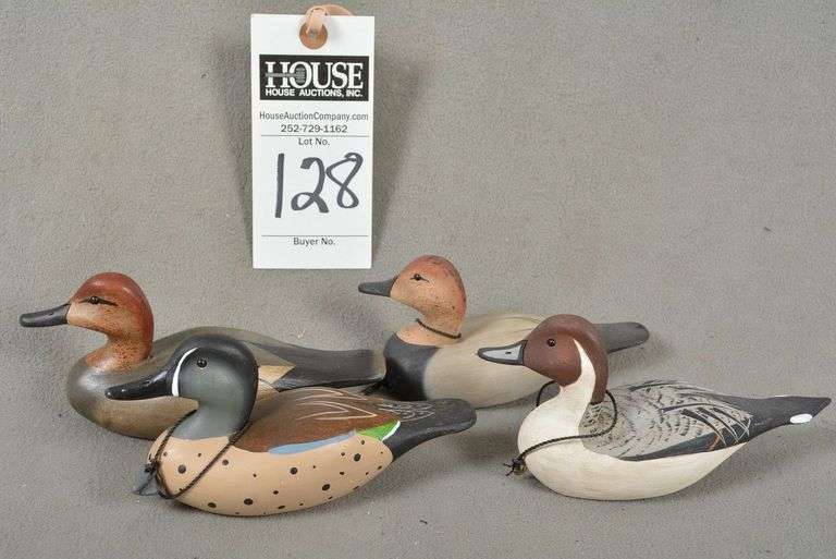 Four miniature decoys by Joseph B. Lee, all signed by the maker image