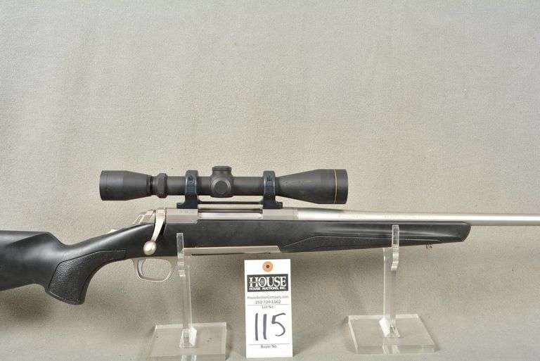 BROWNING Model X-Bolt Rifle, cal. .270 WIN, Stainless Steel Bolt Action, 22" barrel, with LEUPOLD Scope VX-1, 3-9x40, some scuff on composite stock, otherwise excellent condition, Ser #C8249ZT354 image