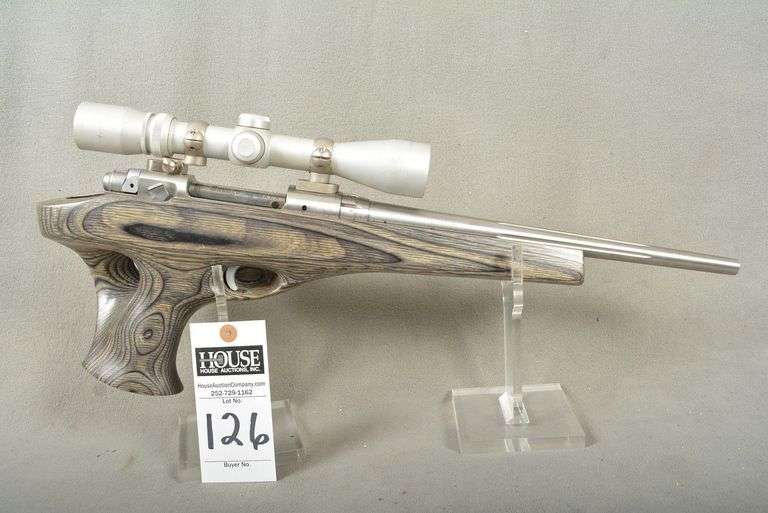 SAVAGE ARMS STRIKER Model 516 Handgun, cal. .308 WIN, left handed, bolt action, stainless, 14" barrel with BURRIS Scope 3x-9x, mint condition, Ser #F826559 image